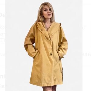 Otalia Mustard Hooded Raincoat